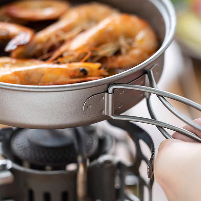 티타늄 코펠 캠핑 팬 백패킹 1인용 냄비 식기