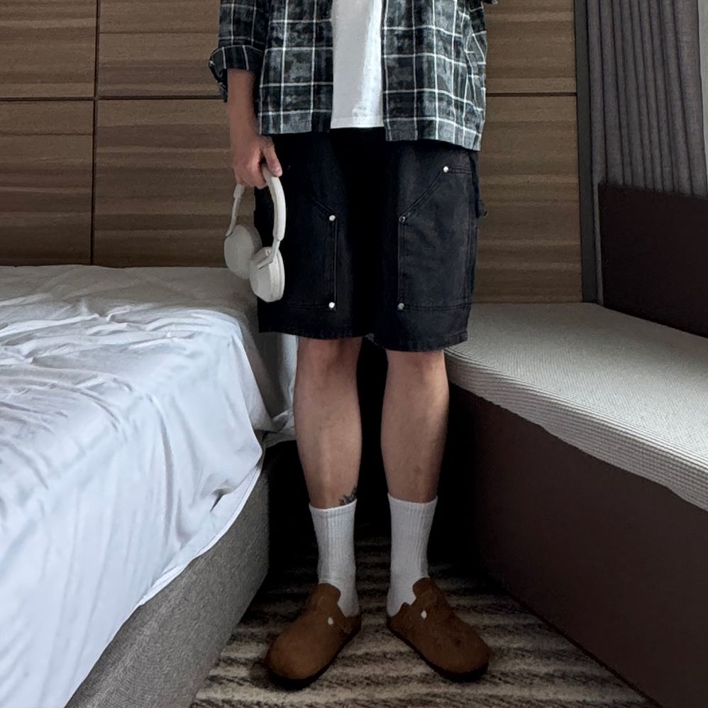 1+1 남성여름청바지 남자청반바지 생지데님 - 상세 이미지 2
