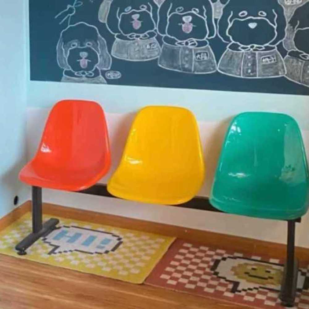 벤치 의자 대기석 경기장 선수 체육관 체어 긴 좌석 3인 플라스틱 컬러 좌석 - 상품 이미지