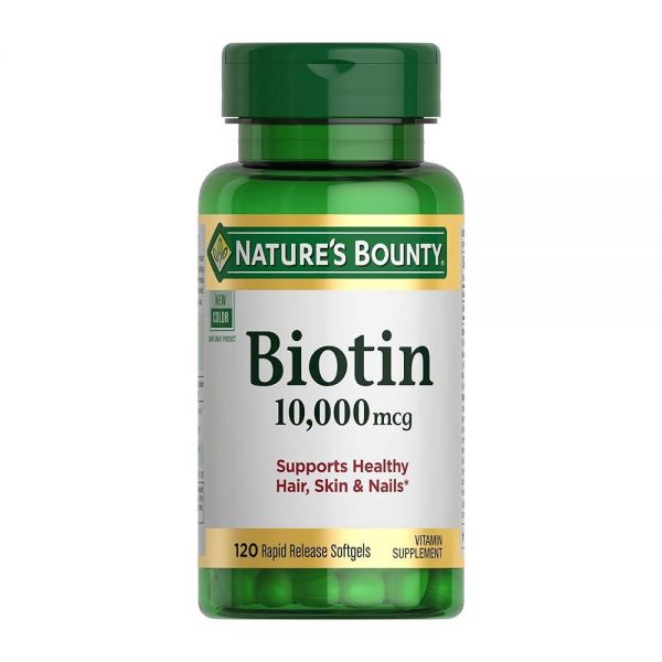 네이처스 바운티 Natures Bounty Biotin 비오틴 모발 손톱 10000mcg 래피드 릴리즈 소프트젤 120개입 : 교진컴퍼니