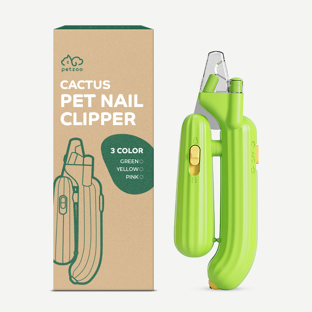 펫쭈 선인장 LED 발톱깎이 강아지 고양이 반려동물 발톱갈이 케어
