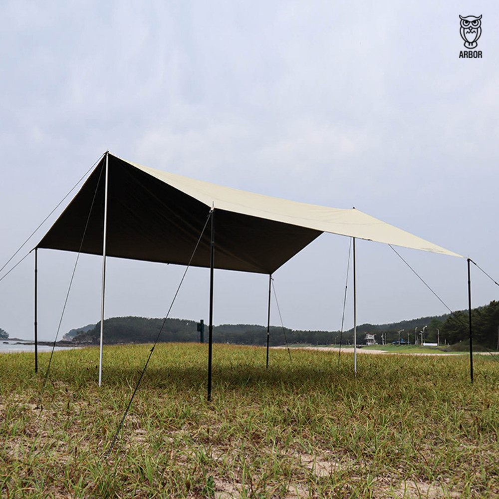 ARBOR 아버아웃도어 와일드 헥사 타프 블랙코팅 캠핑 차박 그늘막