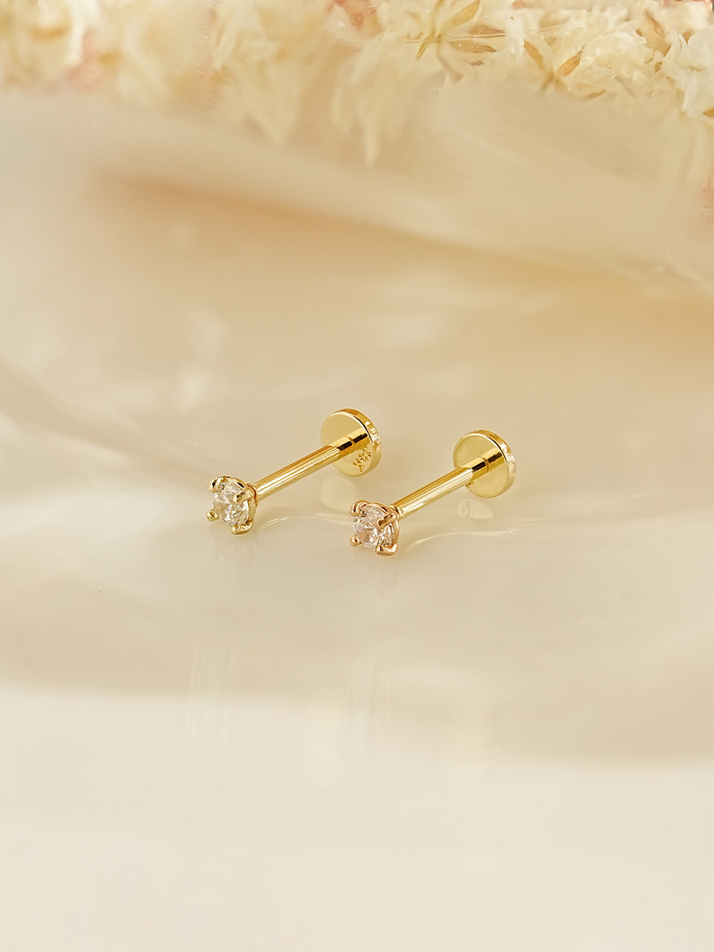 [0.8mm]14K 인터널 모이사나이트 다이아 라블렛 코피어싱 코찌 - 상세 이미지 2