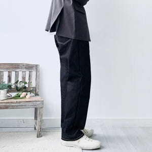 남자기모청바지 남자생지데님 남자블랙진 착용 후기 | 사이즈/핏 총정리 - 상품 이미지 4