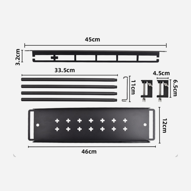 KOOLMAN 쿨맨 다용도 컵걸이 미니 쉘프 캠핑선반 거치형 L, 블랙