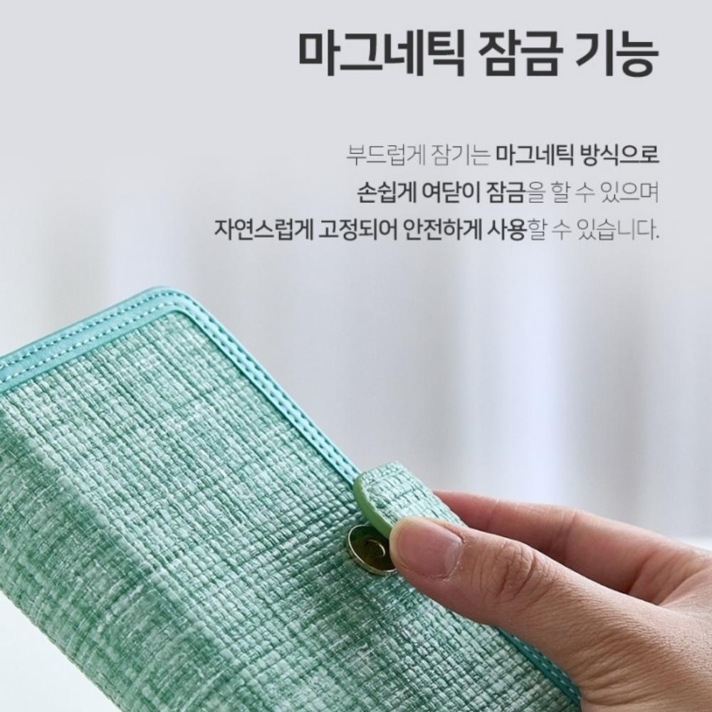 코지 지퍼형 다이어리 카드 지갑 가죽 케이스 핑크, 갤럭시A35 - 상세 이미지 4