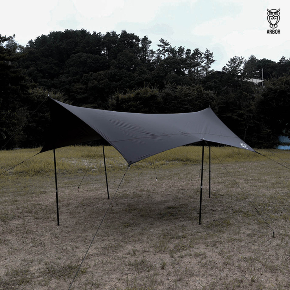ARBOR 아버아웃도어 와일드 헥사 타프 블랙코팅 캠핑 차박 그늘막