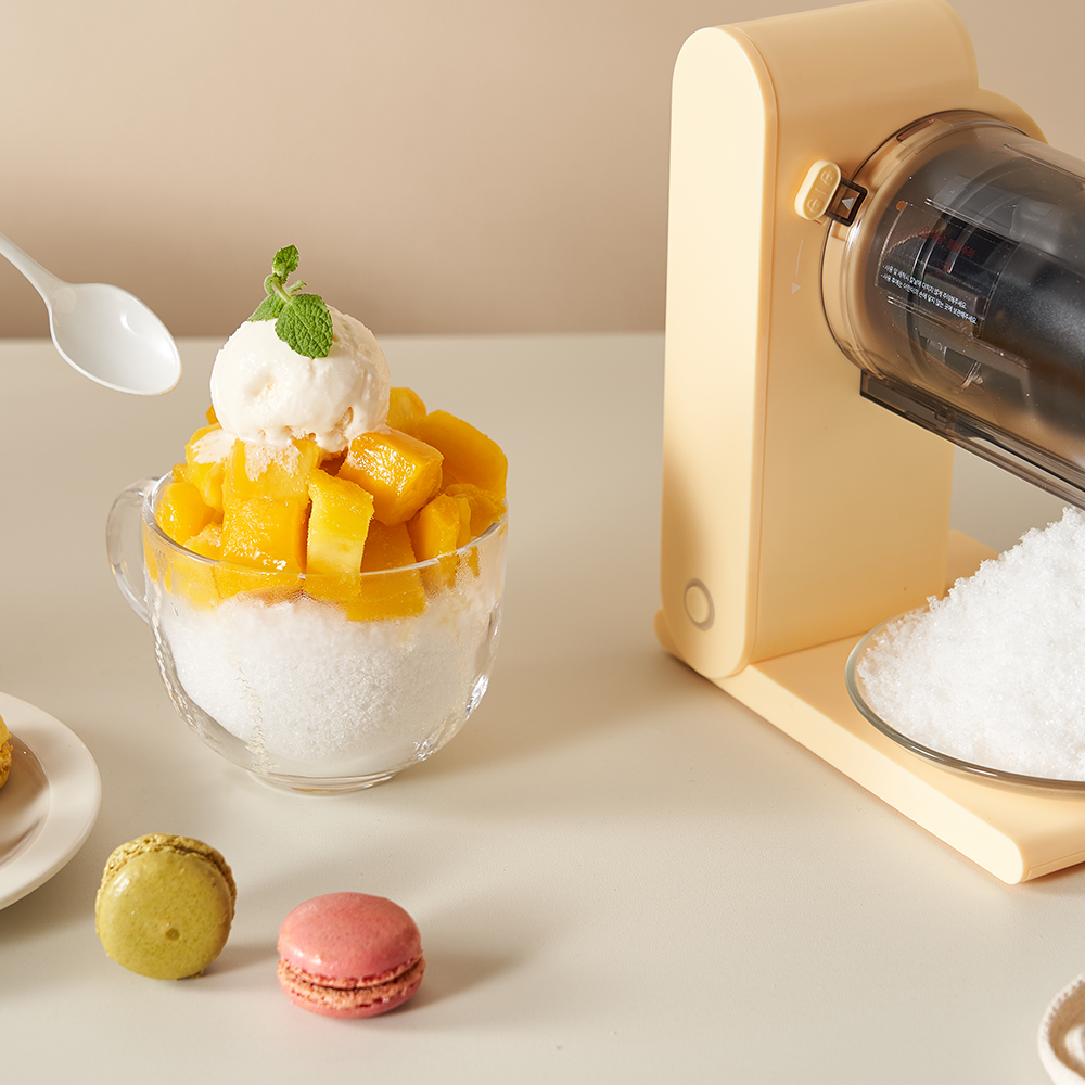 단미 무선 자동 눈꽃빙수기 팥빙수기계 우유빙수 슬러시 제빙기 빙삭기 화이트/핑크/옐로우