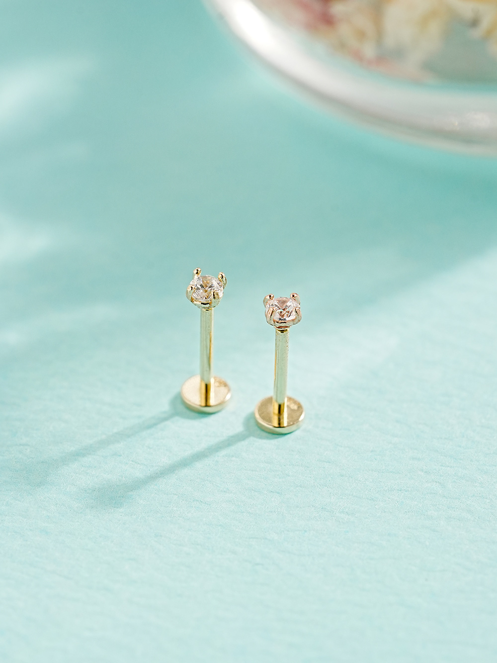 [0.8mm]14K 인터널 모이사나이트 다이아 라블렛 코피어싱 코찌 이미지 8