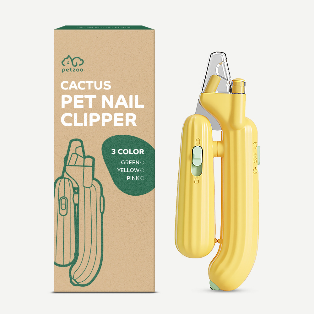 펫쭈 선인장 LED 발톱깎이 강아지 고양이 반려동물 발톱갈이 케어