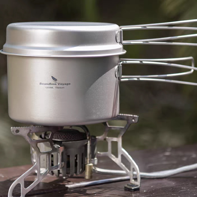 티타늄 코펠 캠핑 팬 백패킹 1인용 냄비 식기