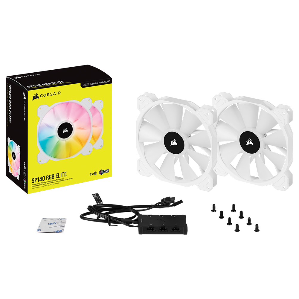 커세어 iCUE SP140 RGB ELITE 140mm 시스템 쿨러 저소음 화이트 2Pack Node Core[0139] - 상세 이미지 3