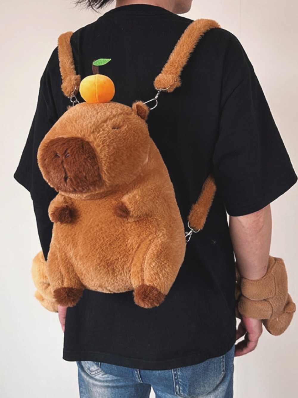 카피바라 가방 인형 백팩 동물가방 선물 털가방 장식 배낭 귀여운 귀여운템 - 상세 이미지 2