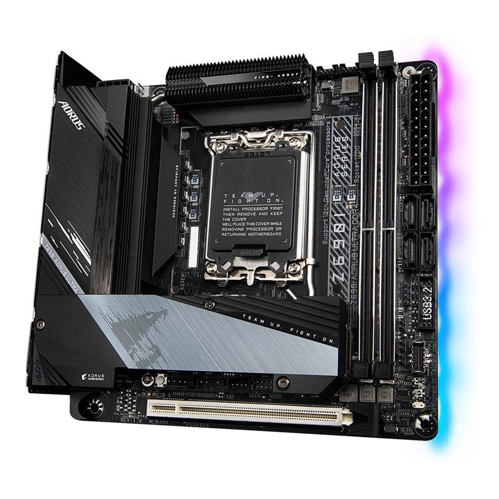 기가 바이트호환 2xDDR4 64GB LGA1700 Z690 미니 ITX 데스크탑 마더보드 Z690I AORUS ULTRA DDR4