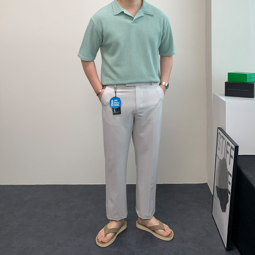 남자 PK 반팔 카라티 여름 오픈카라 피케 티셔츠 - 상세 이미지 2