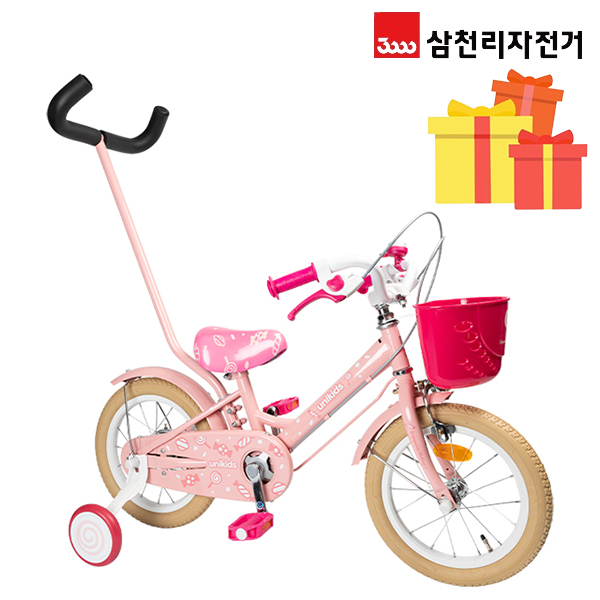 삼천리 유니키즈 35.56cm(14인치) 아동 어린이 여아 핑크 자전거 네발 자전거 미조립 : 삼천리 자전거 유니랜드
