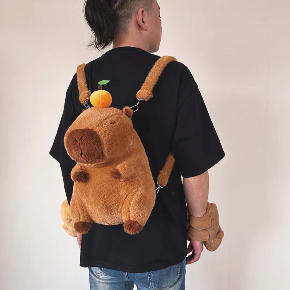 카피바라 가방 백팩 배낭 장식 귀여운 보조가방 인형 귀여운템 동물가방 선물 - 상세 이미지 4