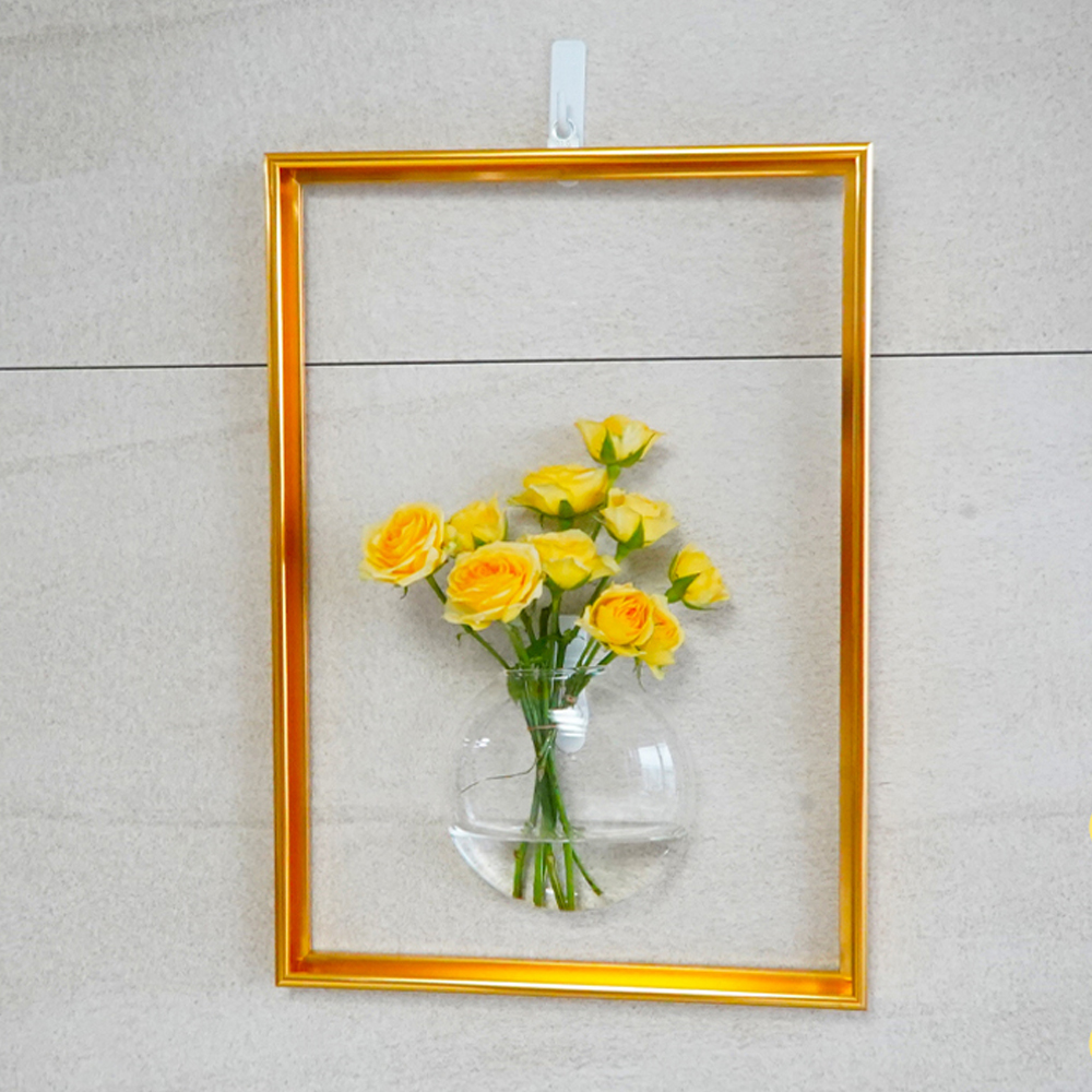 벽걸이 유리 화병 인테리어 소품 거실 벽걸이 철제 액자 벽장식 프레임 꽃병