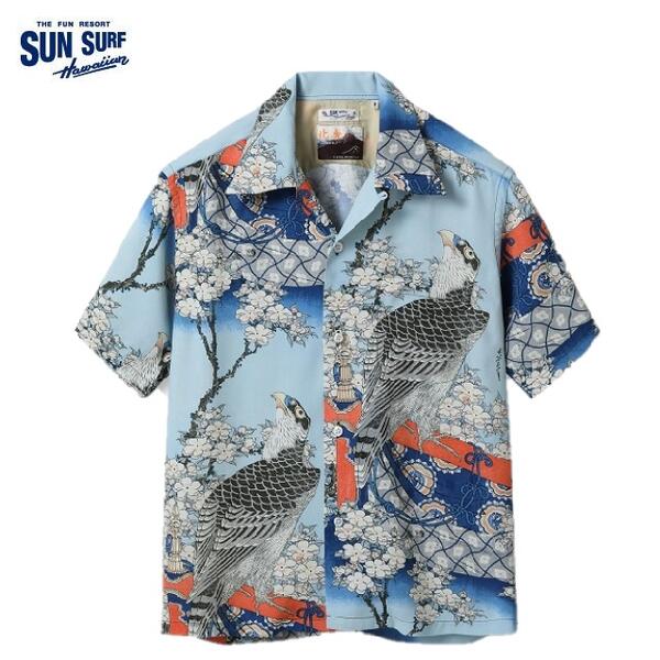 선서프 SUN SURF 카츠시카 호쿠사이 하와이안 셔츠 SS39327 - 상품 이미지