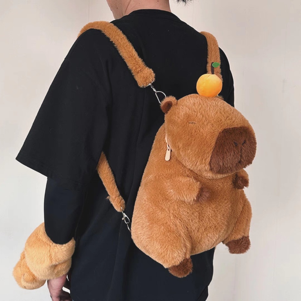 카피바라 가방 백팩 배낭 장식 귀여운 보조가방 인형 귀여운템 동물가방 선물 - 상세 이미지 5