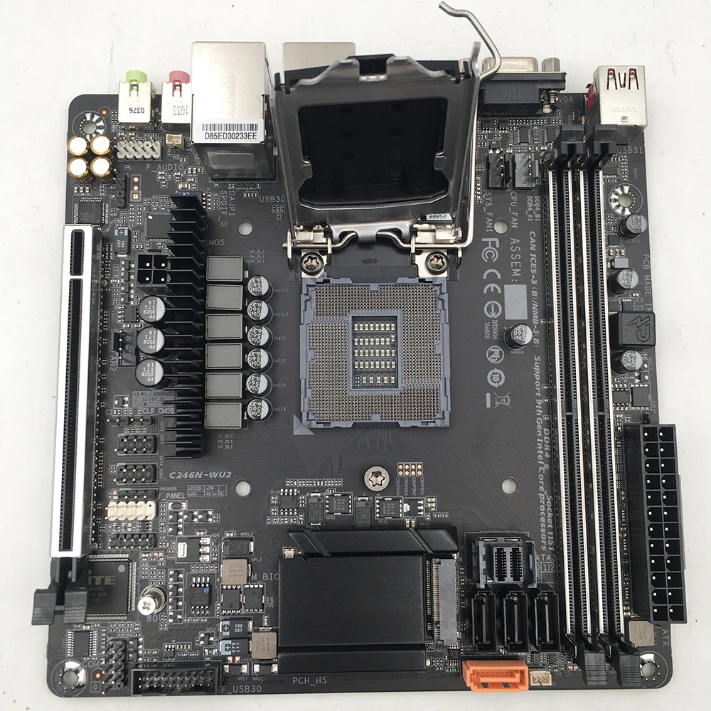 기가 바이트호환 C246 LGA 1151 DDR4 64GB PCI-E 3.0 미니 ITX 워크스테이션 마더보드 PC C246N-WU2용