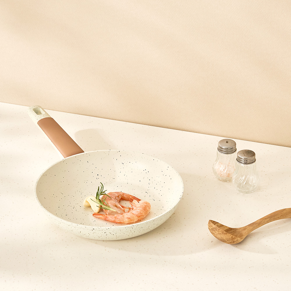 델라고 코팅 후라이팬 인덕션 후라이팬 바닐라빈 24cm