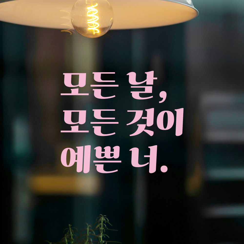 인테리어 포인트 그래픽 레트로 감성 레터링 스티커 모든 날 모든 것이 예쁜 너 LG-075S 검정 - 상세 이미지 4