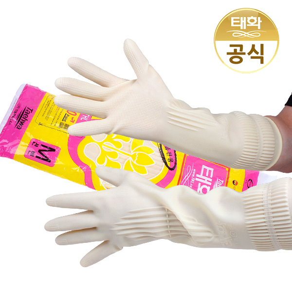 태화 고무장갑 선밴 아이보리 대형 주방 설거지 위생용품 주방용품 식기도구 : 에스제이종합유통