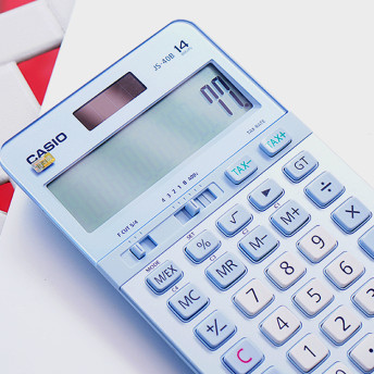카시오 js40b 계산기 회계사 쌀집 세무사 공인중개사 공무원 심플한 계산기 블루 제품 이미지