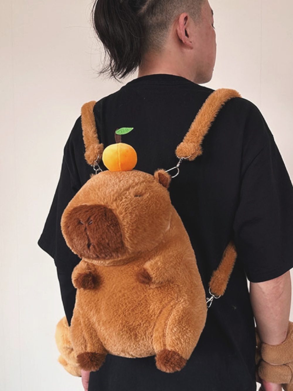 카피바라 가방 인형 백팩 동물가방 선물 털가방 장식 배낭 귀여운 귀여운템 - 상세 이미지 5