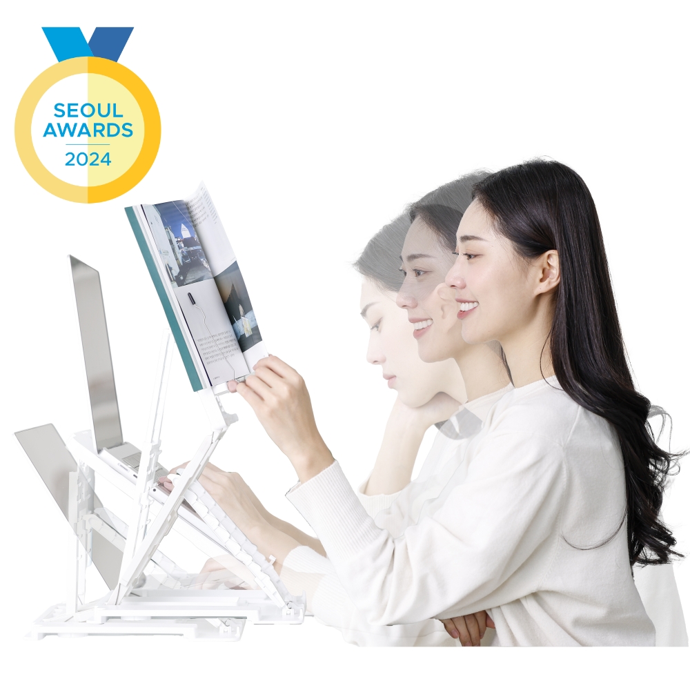 반디스탠드 목 허리 건강 접이식 프리미엄 노트북 맥북 태블릿 책 거치대- 간편조작 세밀한 높이 각도 조절, 견고하게 직접 타이핑 가능, 휴대성 탁월, 장시간 업무와 공부에 필수