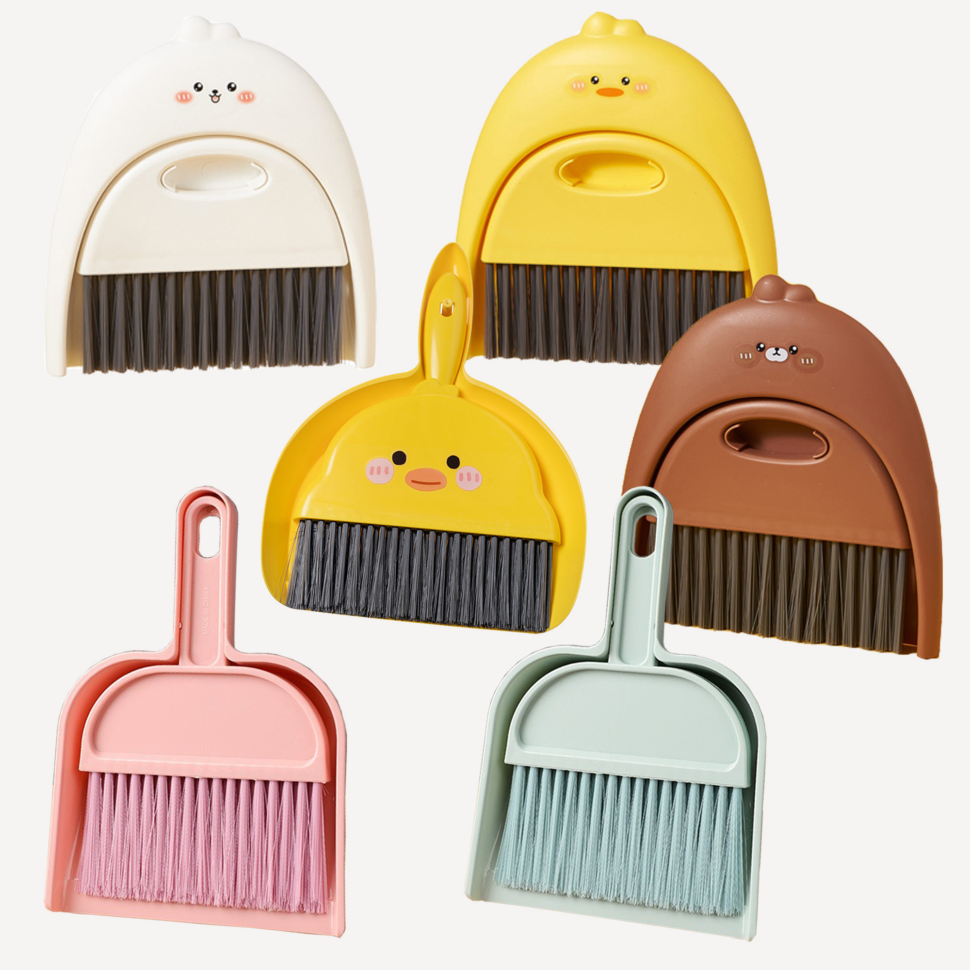 필굿리빙 미니 빗자루 쓰레받기 세트 플라스틱 쓰레받이 초등학교 준비물 책상 휴대용 어린이집