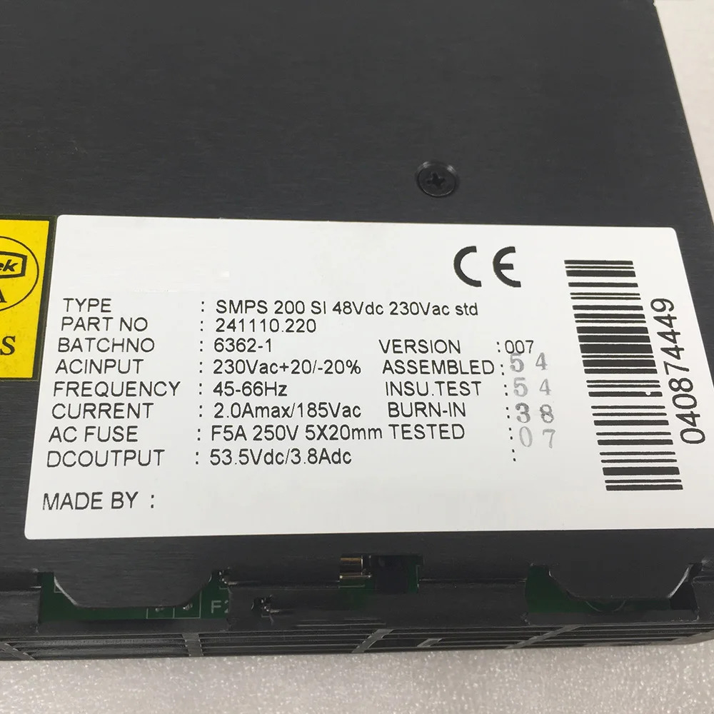SMPS 200 SI 48Vdc 230Vac 표준 전원공급장치241110 .220 리퍼