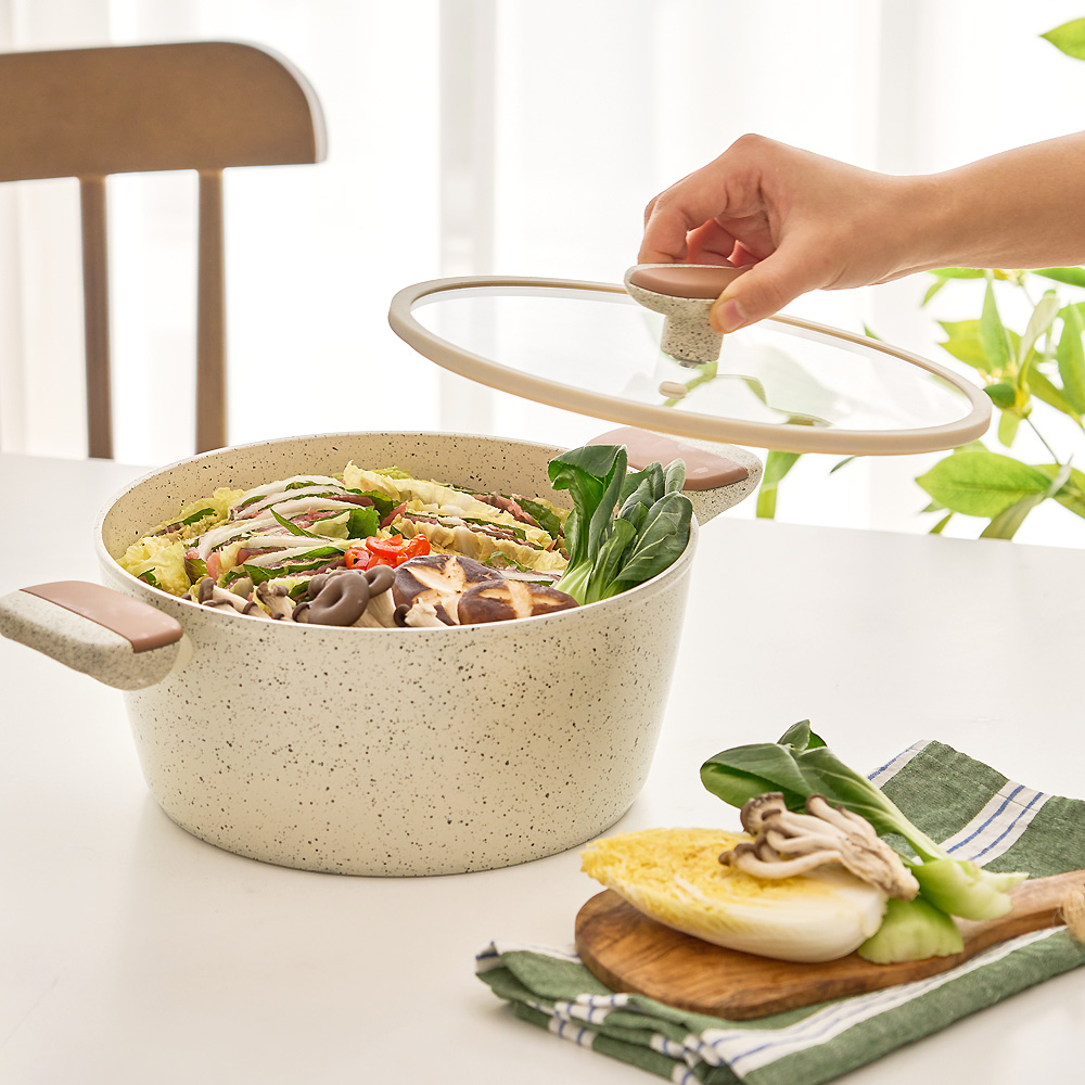 델라고 양수냄비 인덕션 세라믹 냄비 바닐라빈 양수 28cm