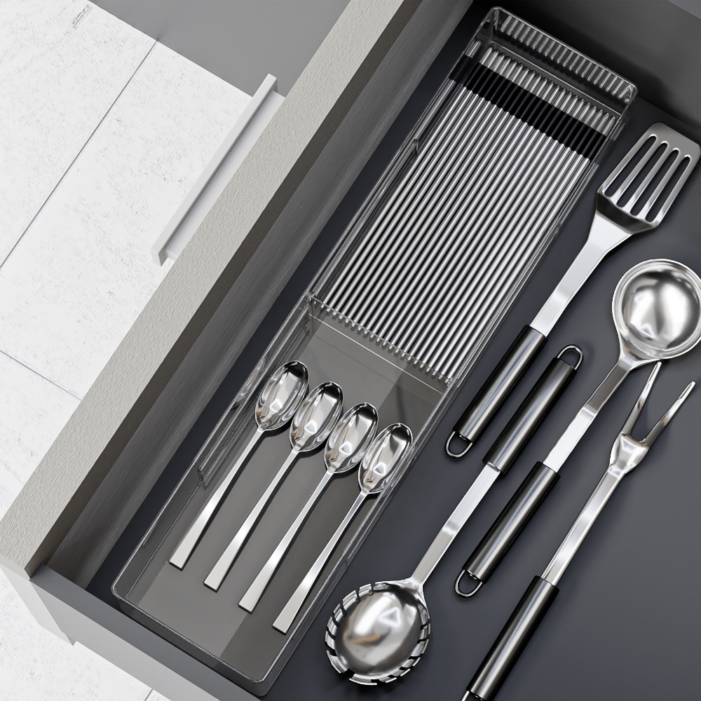 모듈 싱크대 수저정리함 서랍 수저보관함 숟가락통 조리도구통 10X41X5.2cm