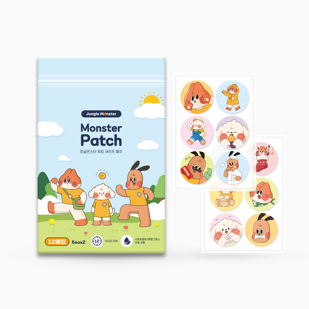 정글몬스터 워킹메이트 해충방지 스티커 몬스터패치 제품 이미지