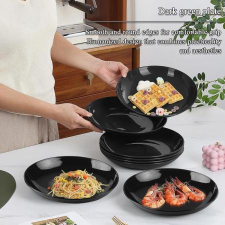 JEPISADI 12 Piece Dinner Plates Set98 Inch Plastic Reusable Suitable for KidsToddler  Adult Lightwei : 에스와이넷샵