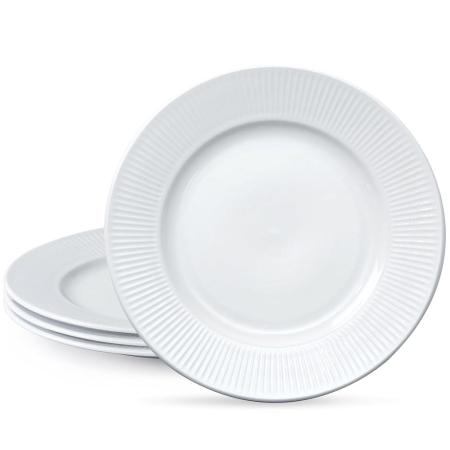 NUTRIUPS 105in Dinner Plates Set White Ceramic Round Tableware Microwave  Dishwasher Safe Dining Ser : 에스와이넷샵