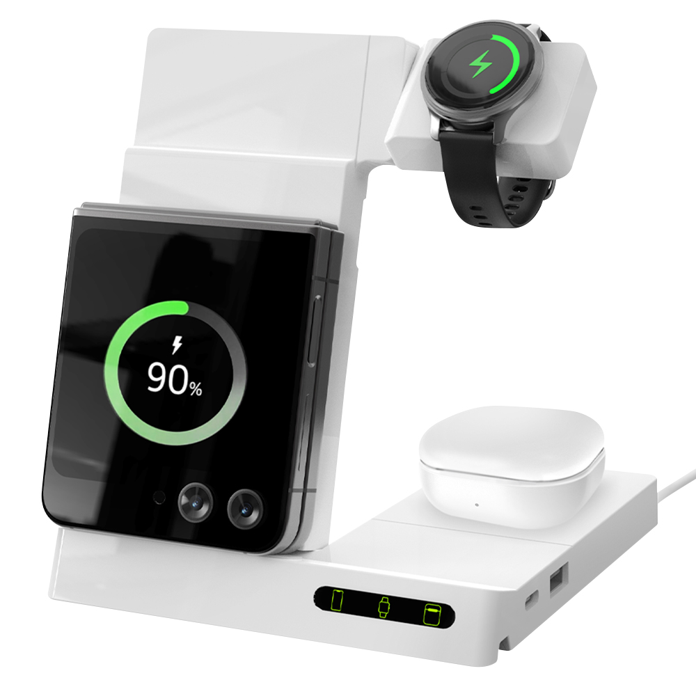 고속 무선충전기 3 x 2 = 6 in 1 15W 아이폰 갤럭시 애플 워치 에어팟 버즈 충전기 멀티 거치대 - 상세 이미지 2