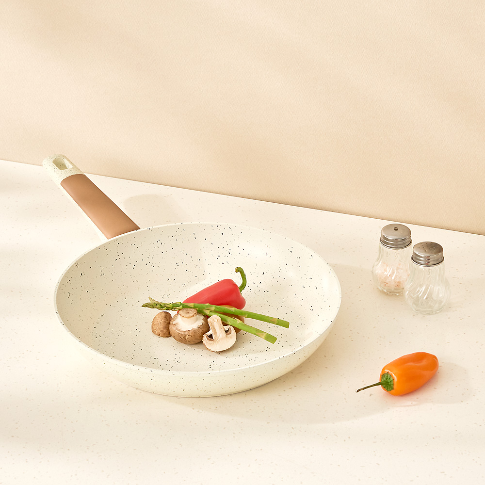 델라고 코팅 후라이팬 인덕션 후라이팬 바닐라빈 28cm