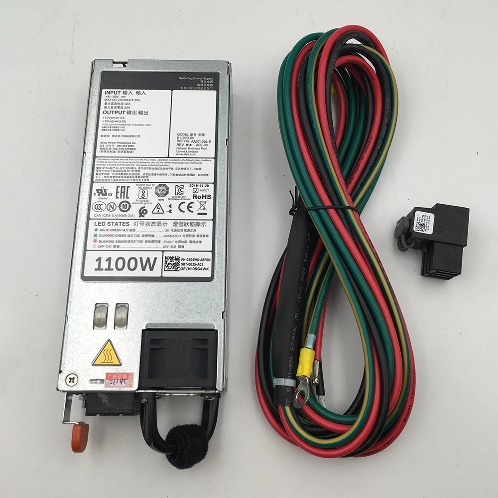 DELL R920 R820 1100W E1100D-S0 AA27120LDC 전원공급장치에는 케이블 변환 헤드가 함께 제공됩니다. 전 리퍼