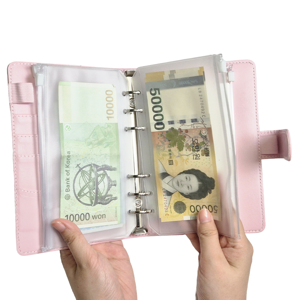 a6 현금바인더속지 6공다이어리 머니포켓 지퍼백 현금생활챌린지 현생 목적저축 예산모으기 - 상세 이미지 4