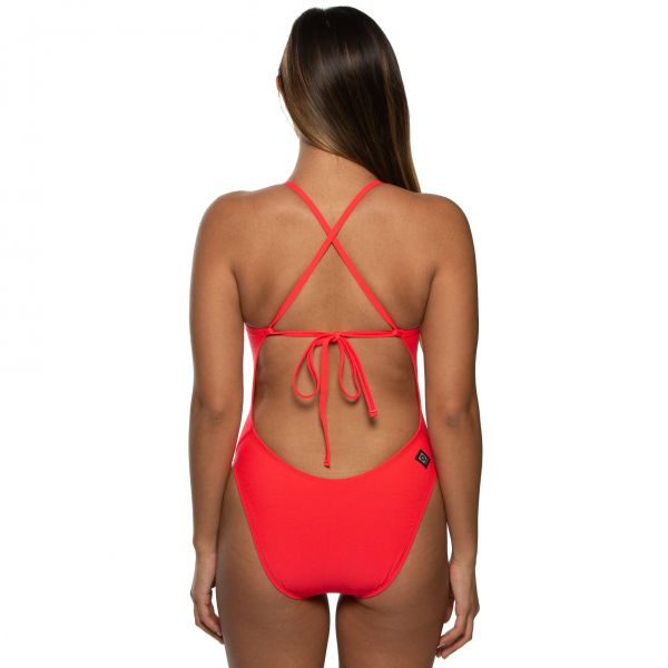 졸린 잭슨 원피스 수영복 스트로베리 Jolyn Jackson 4 Swim Onesie (solids) - Strawberry - 메인 이미지