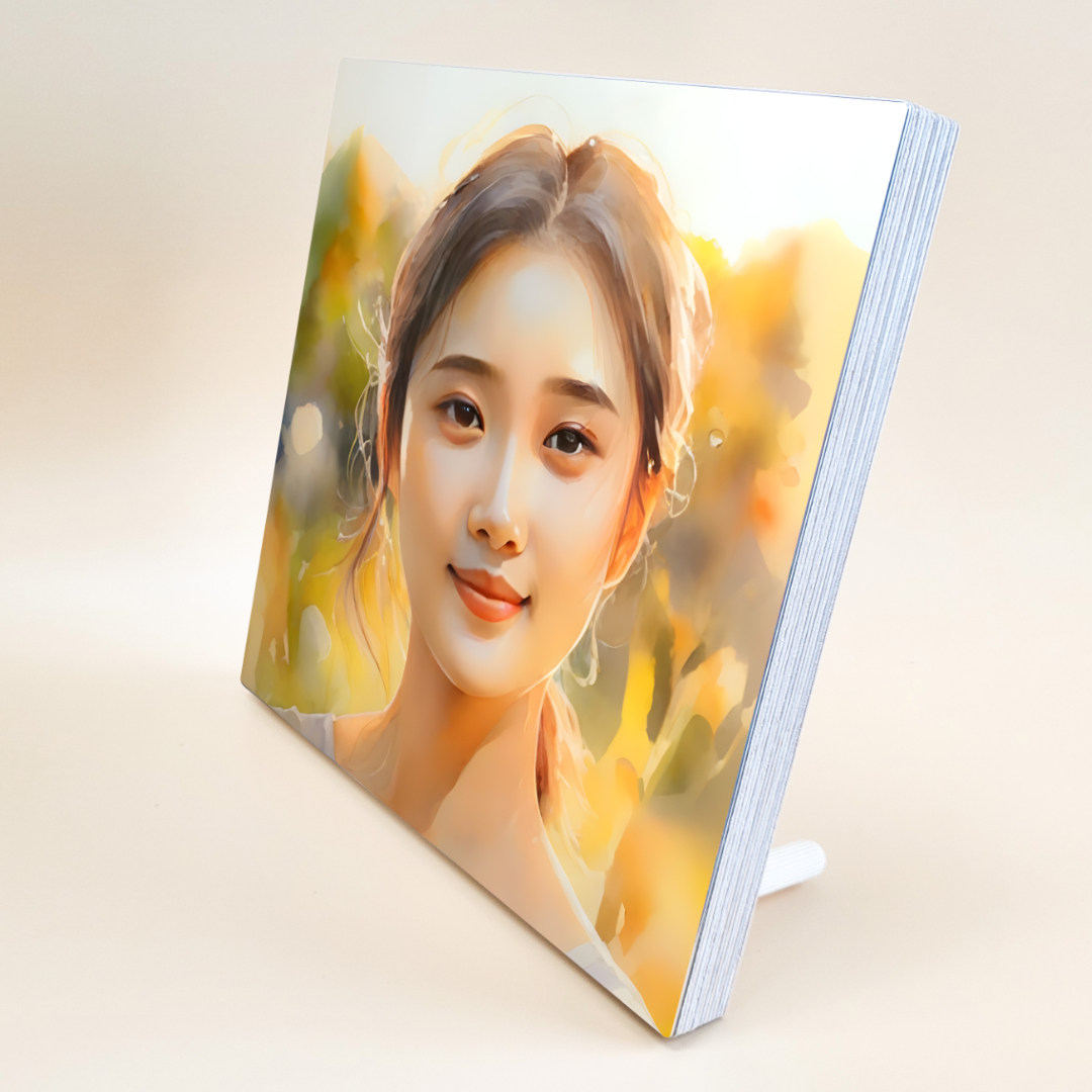 캐리커쳐 일러스트 수채화 초상화 메탈 우드 액자 팝아트 기념일 그림 선물 유니뮤즈 4x6 - 상세 이미지 2