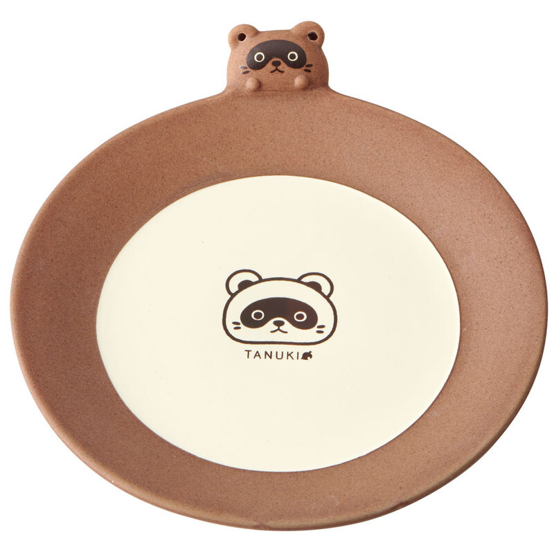 스케이터 너구리 TANUKI 캐릭터 다이컷 도자기 중간 접시 18cm CHPL18D - 주방·식기 - 하카타몰
