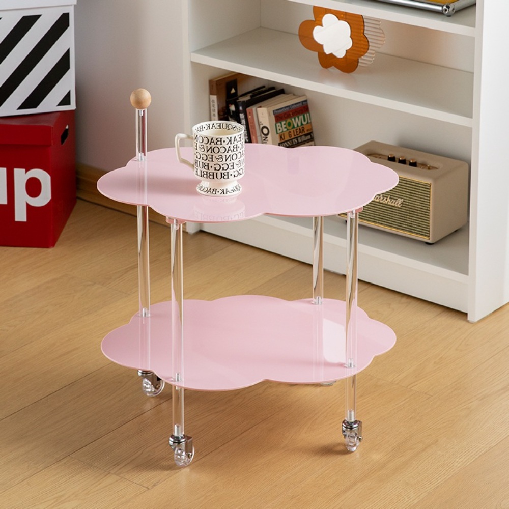 아크릴 탁자 구름모양 인테리어 트롤리 테이블 커피 협탁