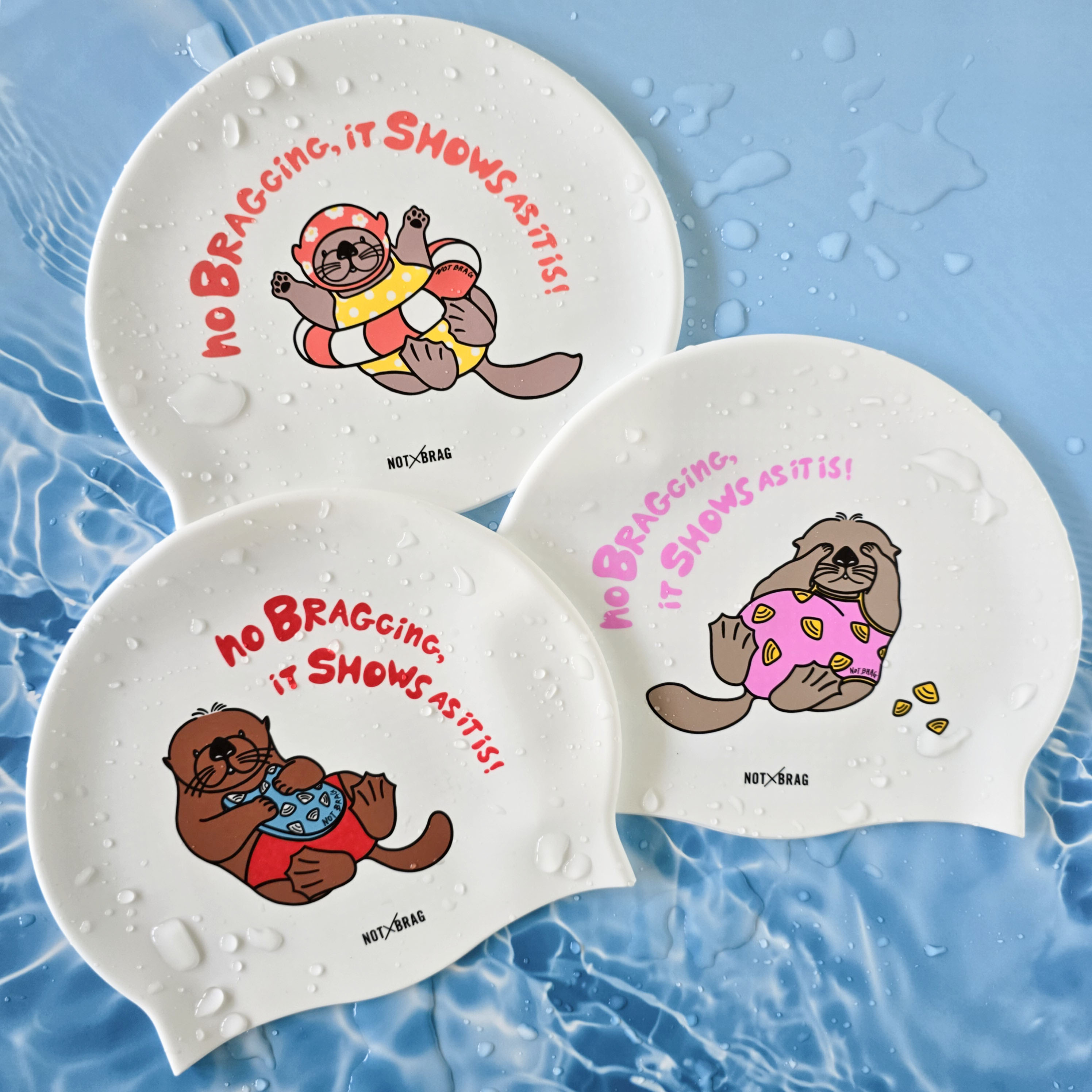 낫브래그 해달 삼남매 레드 바이오 수모 귀여운 단체 수모 - 상세 이미지 4