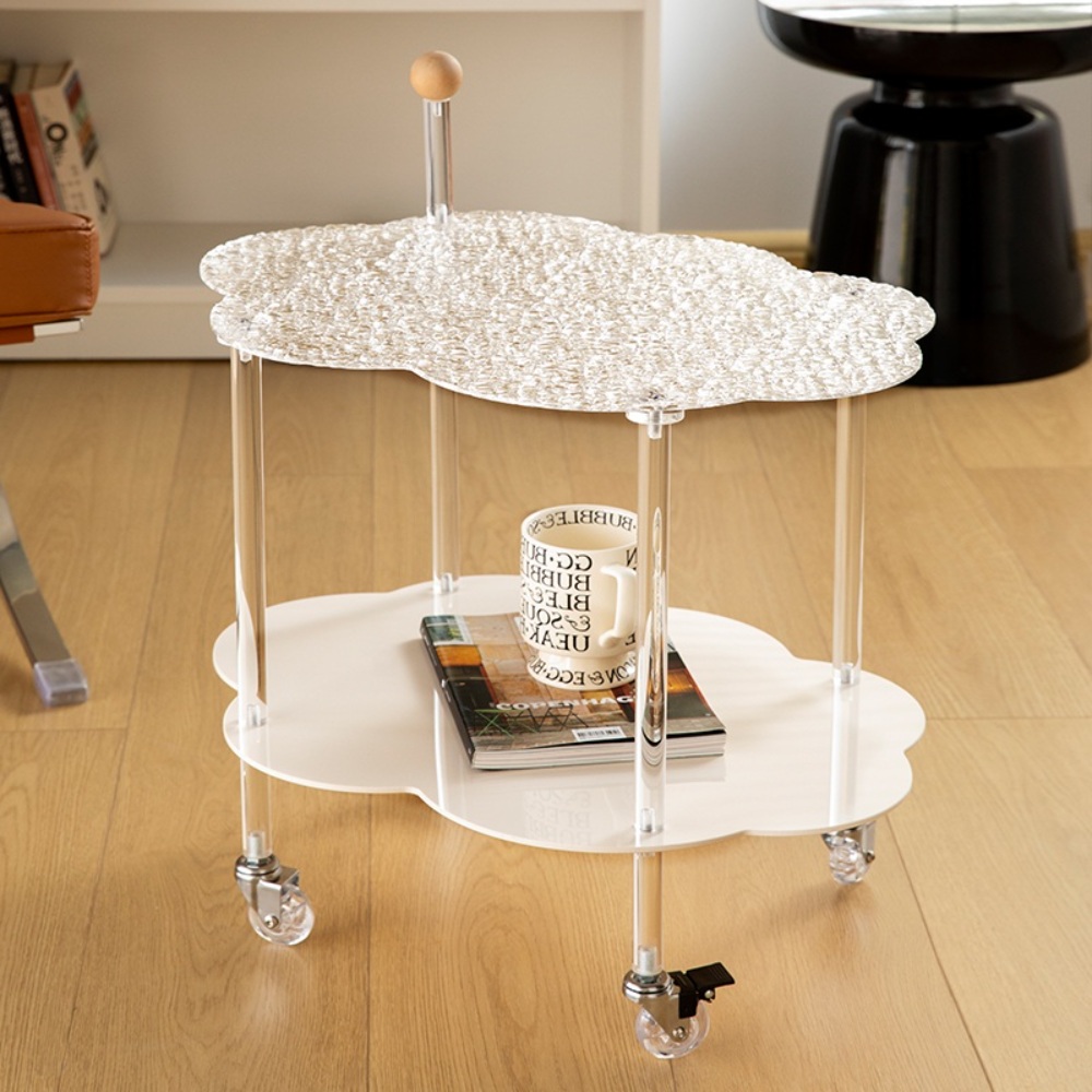 아크릴 탁자 구름모양 인테리어 트롤리 테이블 커피 협탁