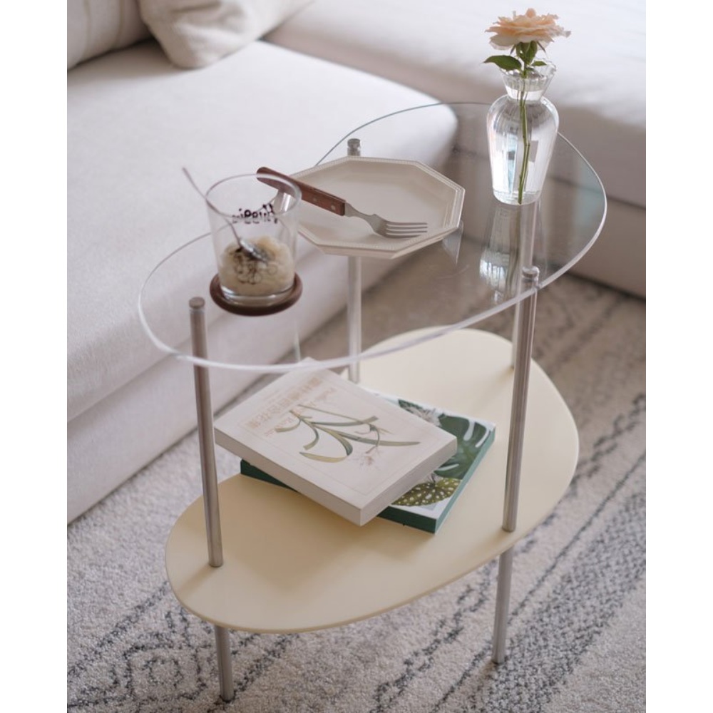 아크릴 탁자 테이블 2단 인테리어 거실 선반 진열대