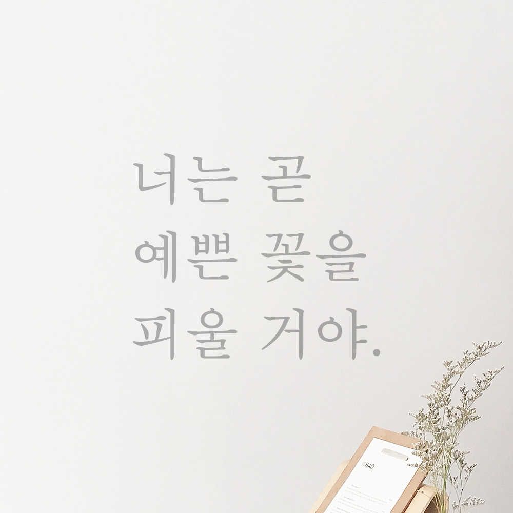 인테리어 포인트 감성 레터링 스티커 너는 곧 예쁜 꽃을 피울 거야 L-079S검정 - 상세 이미지 3